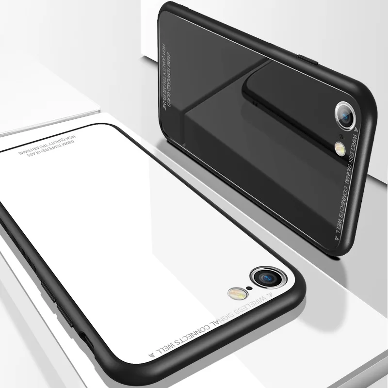 Tempered Glass Phone Case For Iphone X 8 7 6 Mobile Shell Cover Apple Cases Plus Protective Shatter-resistant |