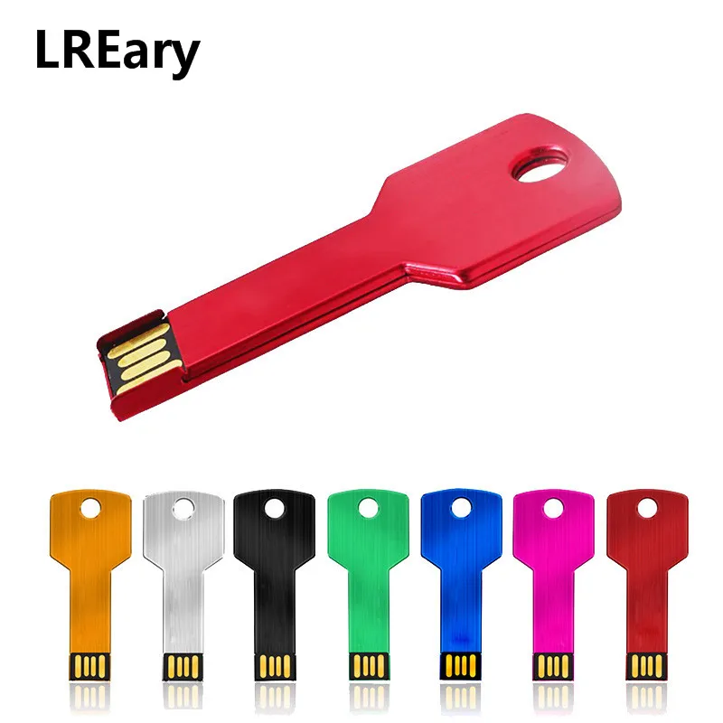 Hot USB Flash Drive Pen 64gb 32gb 16gb 8gb 4gb pendrive waterproof U disk Metal Key shape Memory Stick 2.0 Custom logo | Компьютеры и