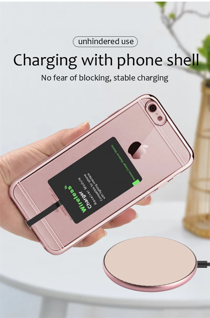 Беспроводное зарядное устройство приемник для iPhone 7 6 5 samsung a5 7 беспроводной зарядный приемник для Xiaomi 5 6 Redmi 4x oneplus lg
