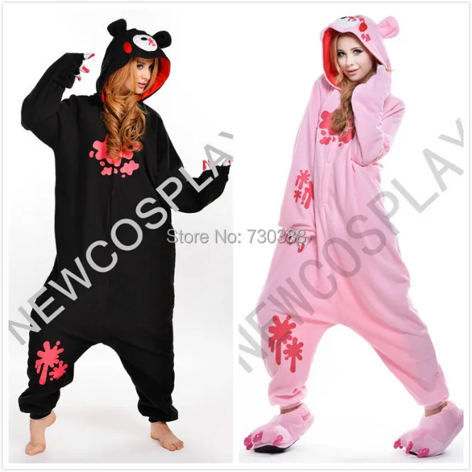 Аниме темный медведь животное черный розовый комбинезон для взрослых мужчины