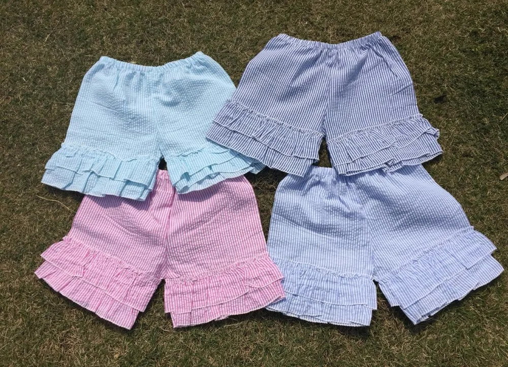 Коллекция 2016 года новые стильные детские шорты без рисунка с оборками для