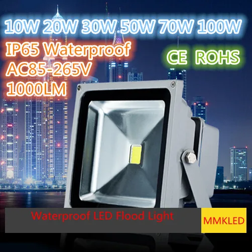 

Светодиодный прожектор 10 Вт, 20 Вт, 30 Вт, 50 Вт, 70 Вт, 100 Вт, теплый белый/холодный белый/RGB, уличное освещение с дистанционным управлением, водоне...
