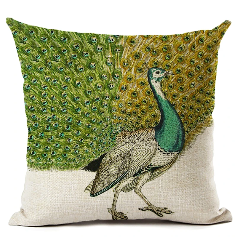 New Nordic Funny Hummingbird Cotton Linen Quote Cushion Cover Romantic Valentine Day Gift Peacock Throw Pillow Almofadas | Дом и сад