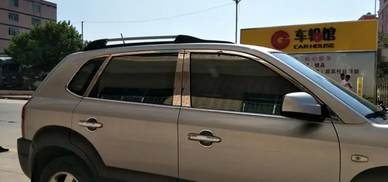 Полноразмерный порог из нержавеющей стали 04-09 с декоративными наклейками на окна