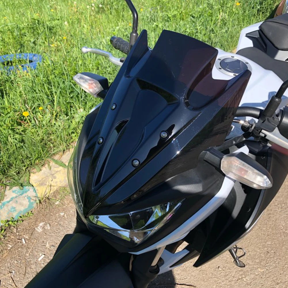 Мотоцикл лобовое стекло ветер экран для Kawasaki Z250 Z300 2013- черный дым