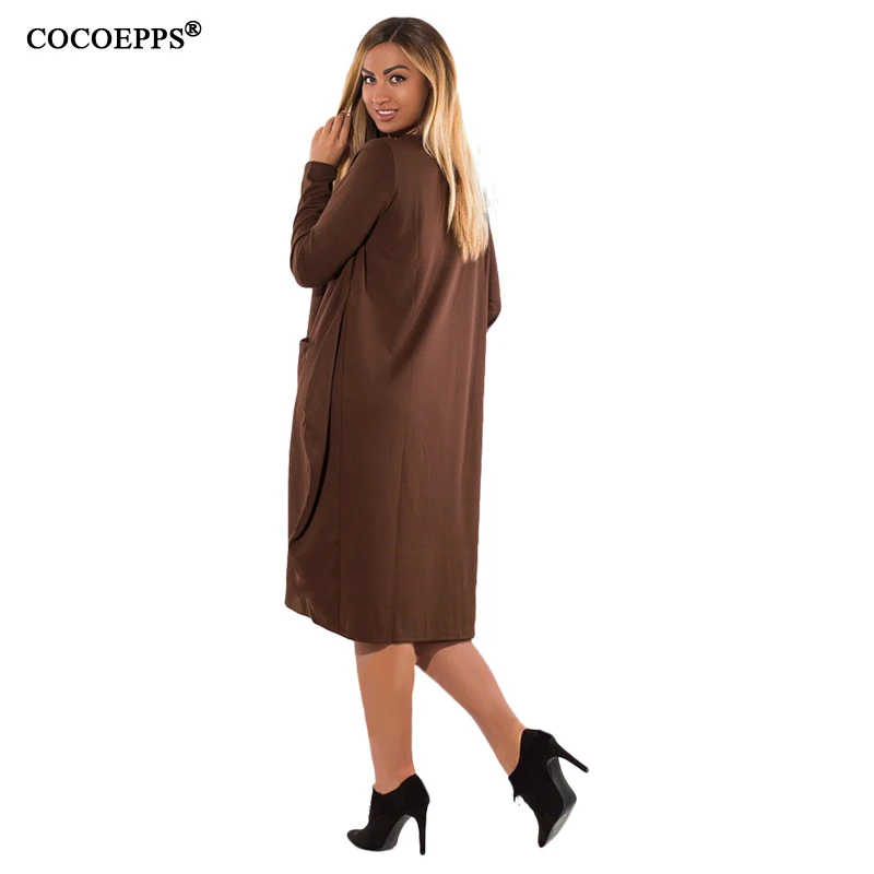 COCOEPPS 2019 5XL 6XL Women Winter Dresses Fashion Plus Size women Clothing Loose Dress Big Casual Elegant Warm vestidos | Женская