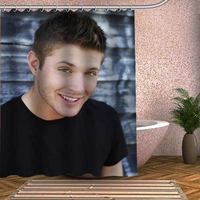Jensen Ackles Shower Curtain Eco-friendly Modern Fabric polyester Custom Bath Curtains Home Decor | Дом и сад