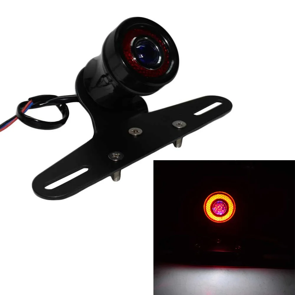 Мотоциклетный Черный винтажный Красный светодиодный задний стоп-сигнал фонарь