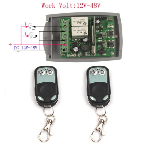 2X Control 433MHz Sleeplion 36В 12В-48 V 2CH RF Беспроводной дистанционного Управление Системы Teleswitch 1/2/3 HDMI передатчик и приемник ворота пультом дистанционного управления 12V 24V ВКЛ/ВЫКЛ - Цвет: 2X Control 433MHz