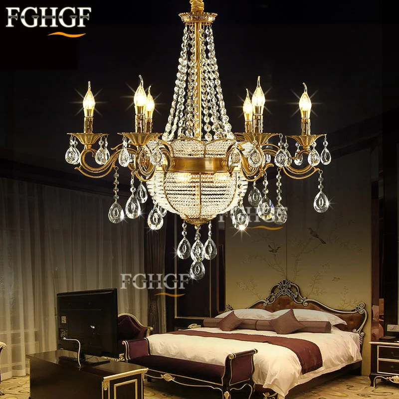 Modern Crystal Chandelier Light luminaria Luxury Chandeliers Lamp Suspended Lustres Bronze Color for living room | Освещение