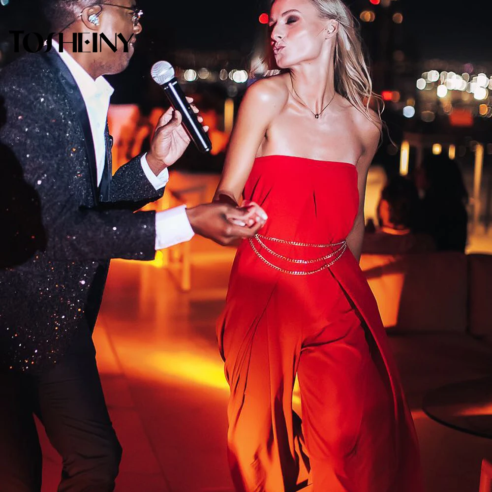 Женский Летний комбинезон с открытыми плечами и открытой спиной|Женские