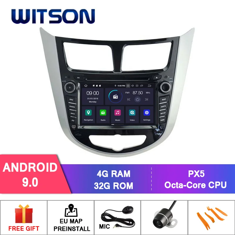 WITSON Android 9 0 IPS HD экран для HYUNDAI VERNA SOLARIS ACCENT автомобильный DVD 4 Гб RAM + 32 FLASH 8 Octa Core DVR/WIFI