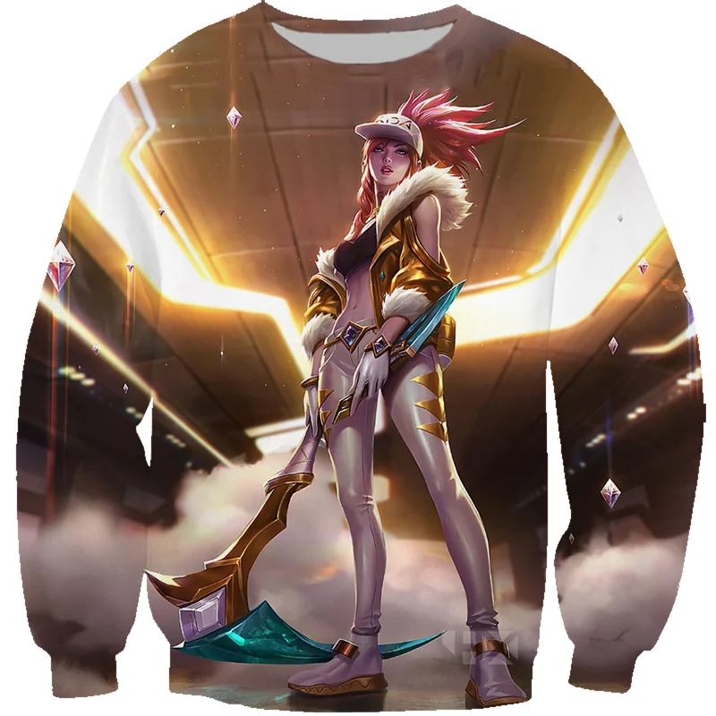 Игровая футболка для мужчин и женщин Мужская 3D печать KDA Akali Prestige Skin Splash Art