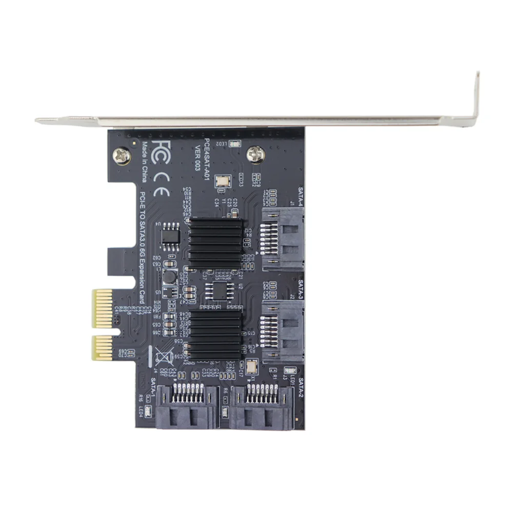 PCI Express SATA 3,0 контроллер карты PCIe 2,0x1 до 4 портов SATA III 6 ГБ/сек. внутренний адаптер конвертер с низкопрофильным кронштейном