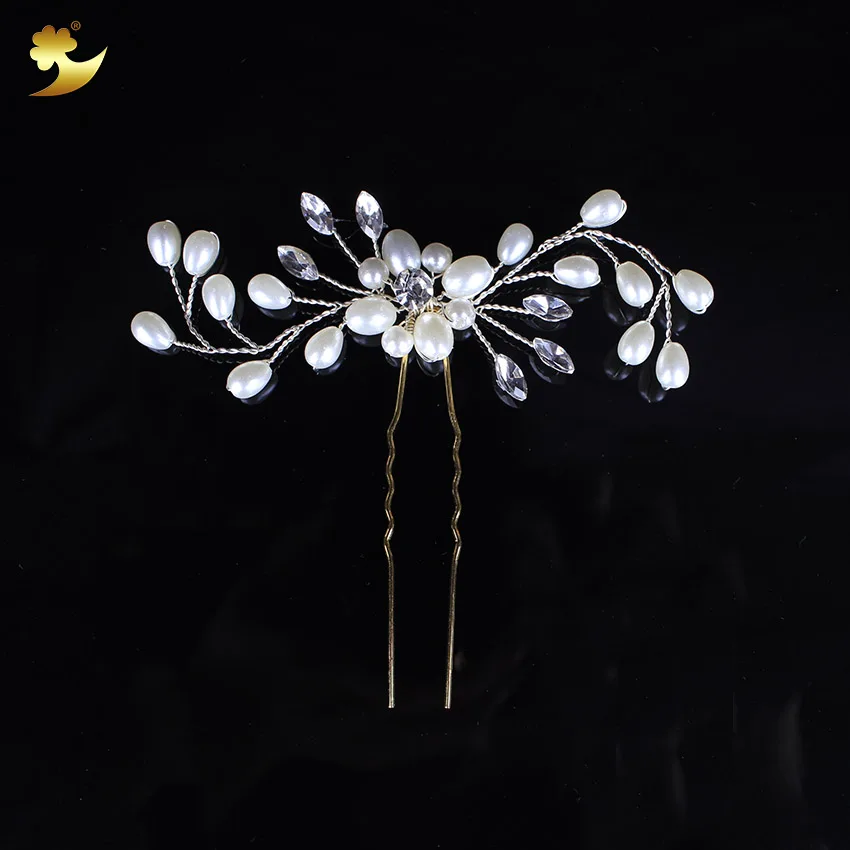 Xinyun Wedding Hairpins Shining Rhinestones Bright Pearls Ornament Bridal Hair Accessories Fashion Jewelry Bridesmaid Gift | Украшения и