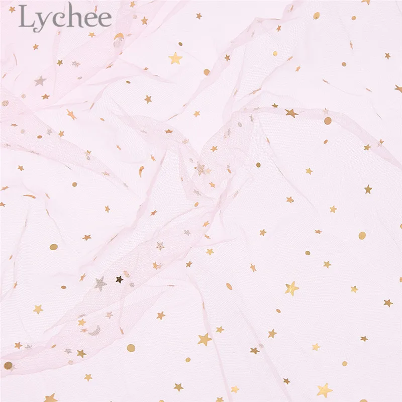 5 Lychee 50 см x 150 см Звезда Луна марлевая ткань высокого качества сетчатая ткань для шитья Ткань DIY материалы для вечернего платья - Цвет: 5