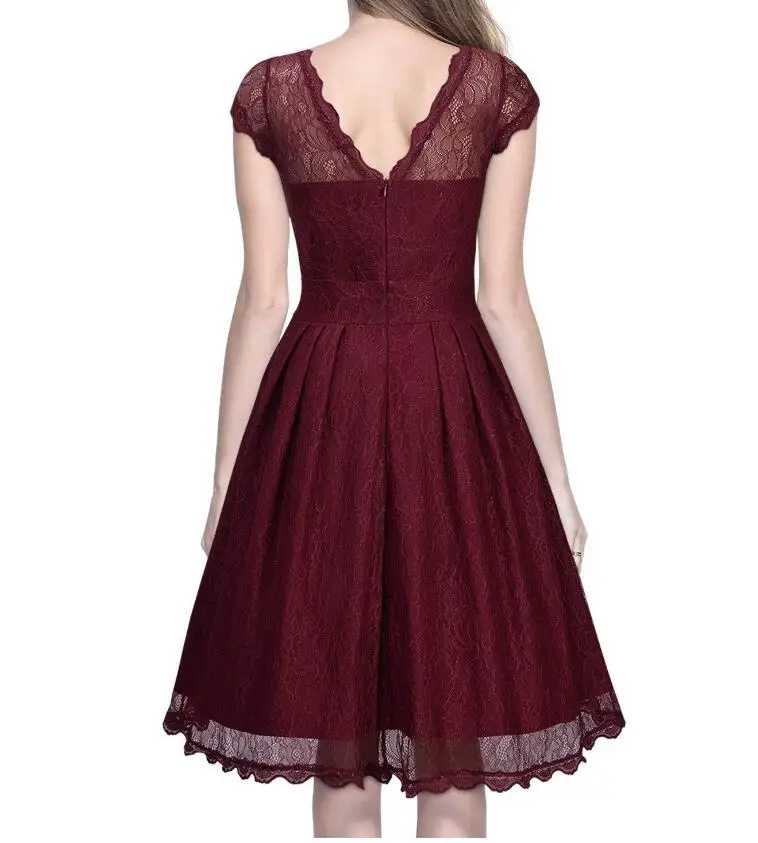 Женское винтажное платье с коротким рукавом кружевное бальное цветочным принтом