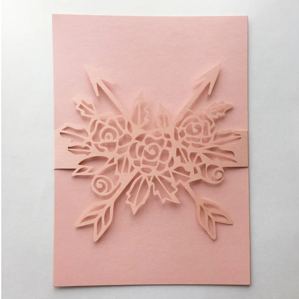 100 шт персонализированные лазерная резка свадебные приглашения с цветами