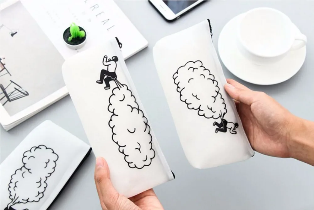 Творческий желе клея милый студент ручка сумки творческий пенал|pen bag|pencil pen casepen