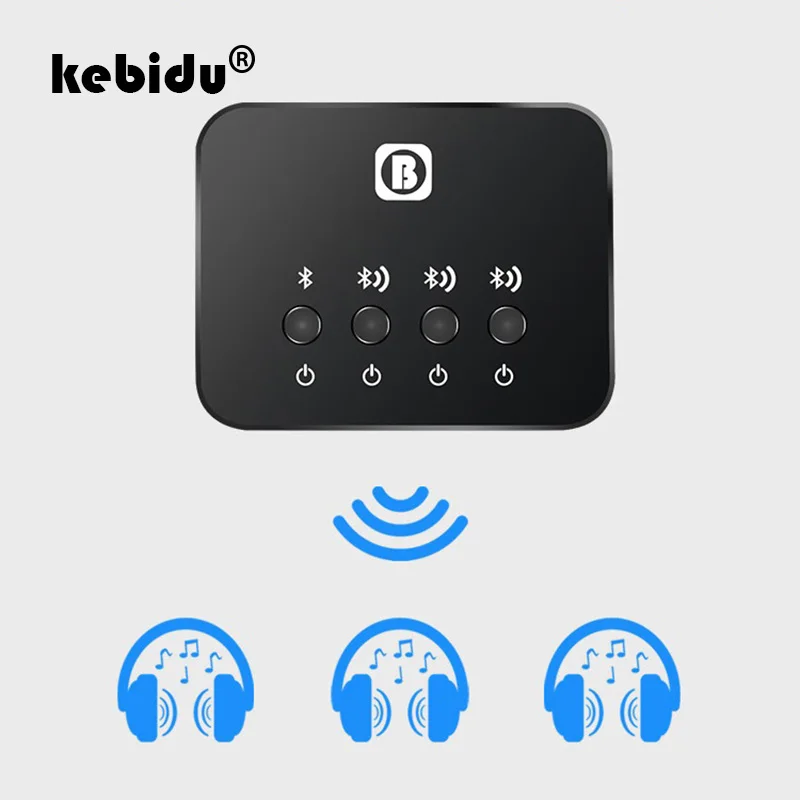 Kebidu миниатюрный оптический Bluetooth передатчик Aptx от 1 до 3 несколько пар для ТВ