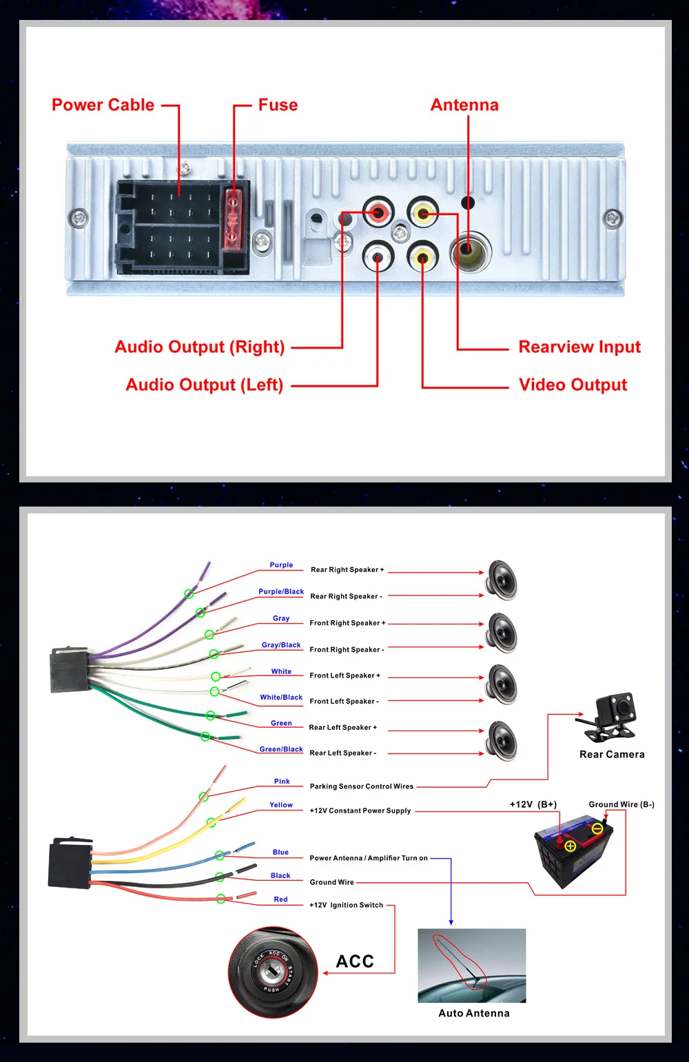 AZGIANT Широкий HD TFT 1 DIN Авторадио Bluetooth автомобильный радиоприемник с поддержкой USB SD