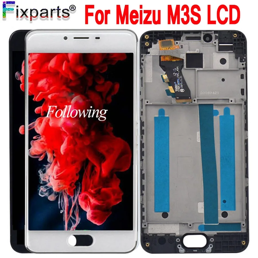 

100% протестированный 1280x720 ЖК-экран для Meizu M3S, зеркальный экран с дигитайзером в сборе с заменяемой рамкой для экрана 5,0 дюйма MEIZU M3S