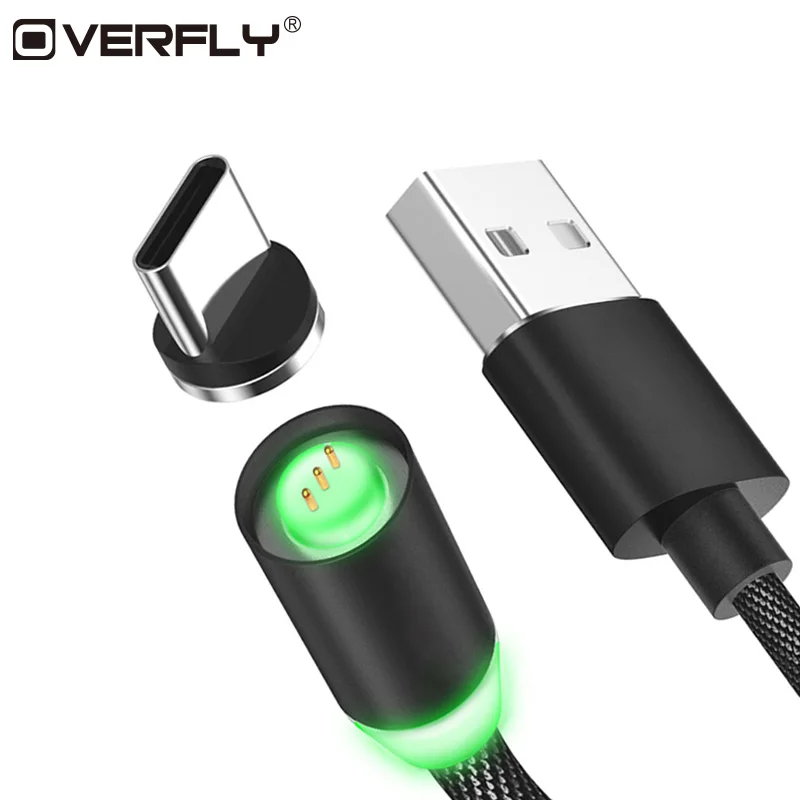 Overfly Магнитный кабель LED Micro USB кабели 1 м быстро зарядное устройство ing магнит
