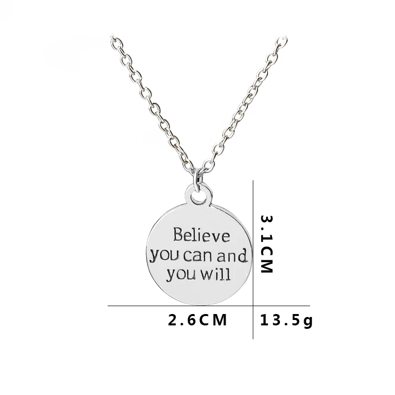 Модный тренд из серебра Цепочка с подвеской сплава пробы можно настроить надпись