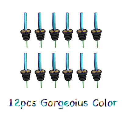 Gorgeous set of 12 Вино Pourer Пробка бутылки Pourer Pourers для ликера Бутылка пробка с коническим носиком набор аксессуаров для бара 12 - Цвет: Gorgeous set of 12