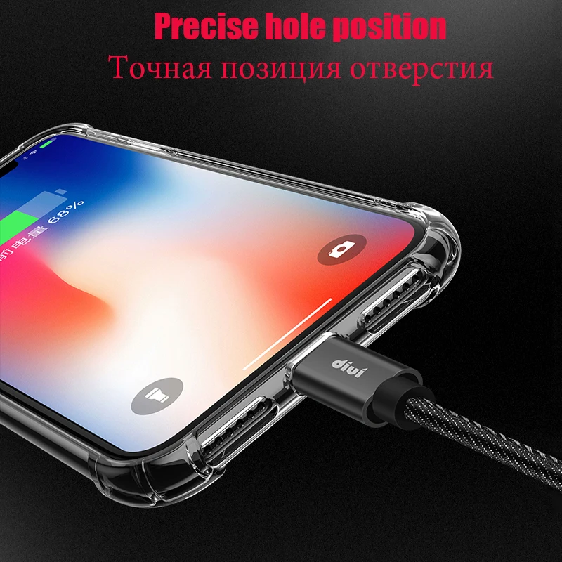 Противоударный мягкий прозрачный чехол из ТПУ для iPhone 7 8 Plus полное покрытие 6S 5 5S SE