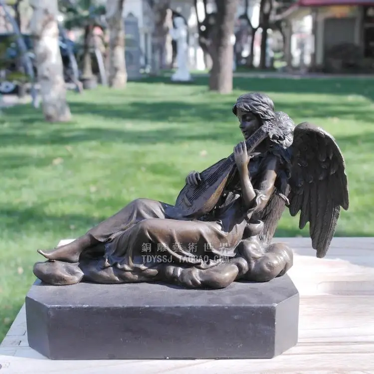 Pipa Музыка Ангел девушка медные скульптуры изделия скульптура украшения
