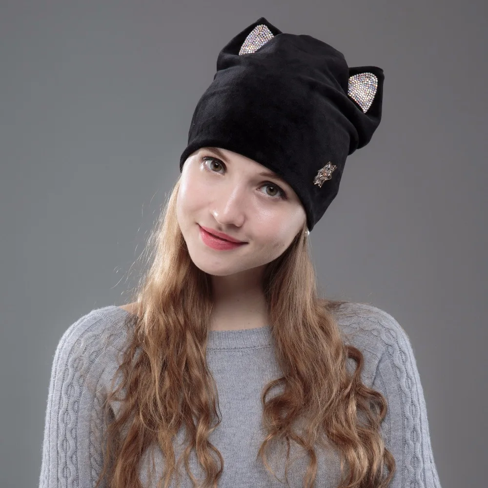 OHCOXOC новый дизайн женские шапочки Skullies для девушек милая Осень-зима шапка с