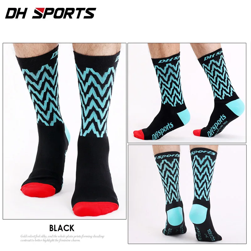 DH спортивные высококачественные профессиональные Брендовые спортивные носки для велоспорта удобные дорожные велосипедные носки горные велосипедные носки гоночные носки - Цвет: Небесно-голубой
