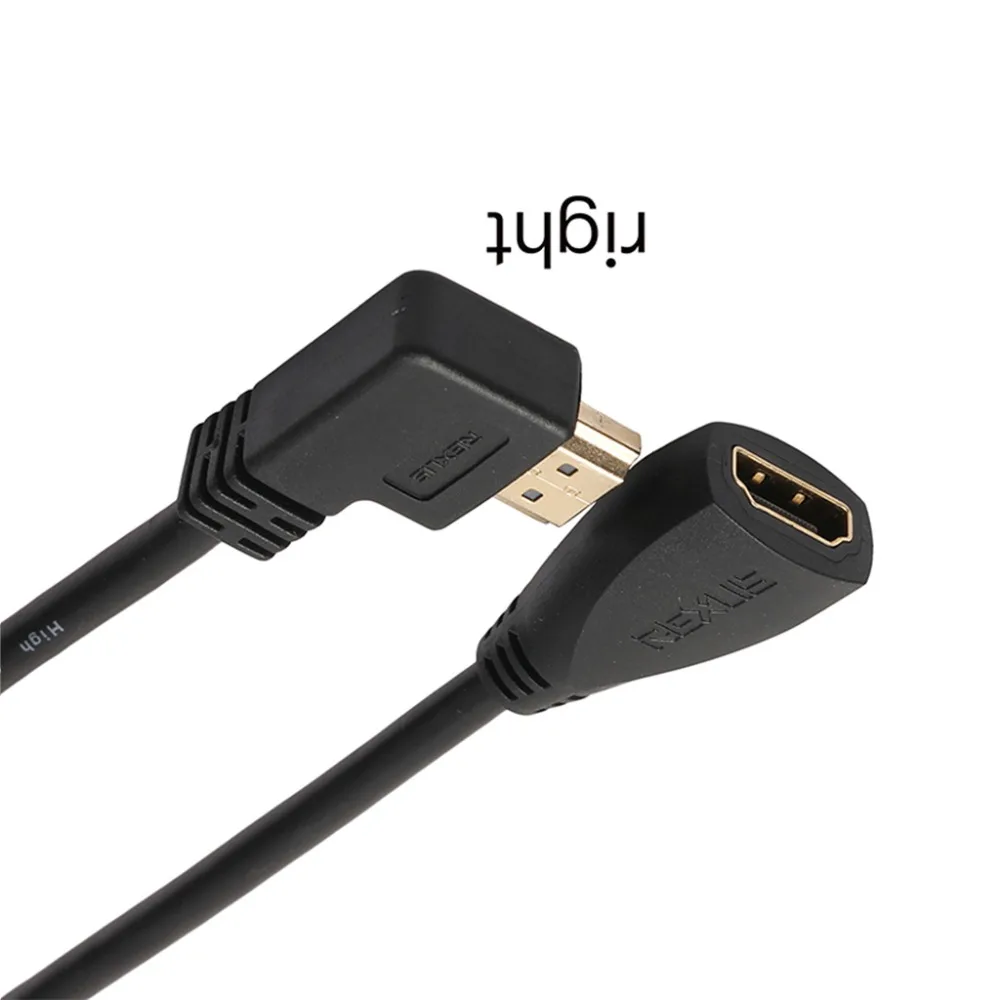 REXLIS Позолоченные 90 градусов влево/вправо HDMI кабель-удлинитель мужчин и женщин V1.4 1080 P для Оборудование для psp HDTV 30 см