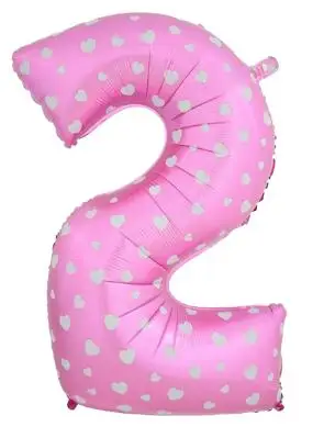 Pink 2 40 дюйм(ов) большой синий/розовое золото номер 1 фольга шары 1th С Днем Рождения украшения шар один Baby Shower 1st - Цвет: Pink 2