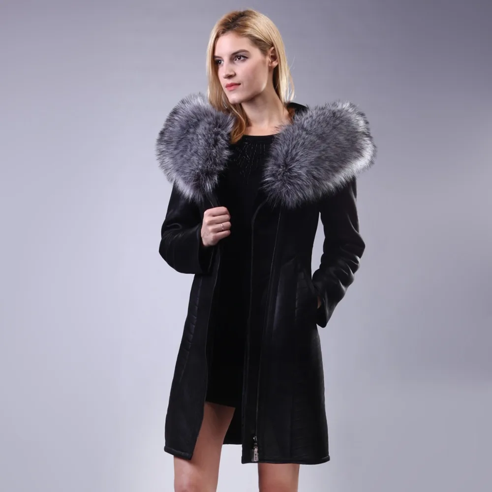 Искусственный Лисий меховой воротник новая зимняя куртка Роскошные замшевые