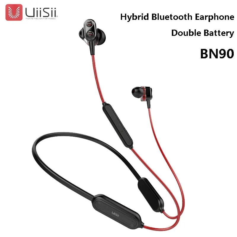 Беспроводная bluetooth-гарнитура UiiSii BN90, Hi-Fi гибридная технология, наушники-вкладыши, двойная батарея, IPX5, водонепроницаемые наушники CSR BT4.1