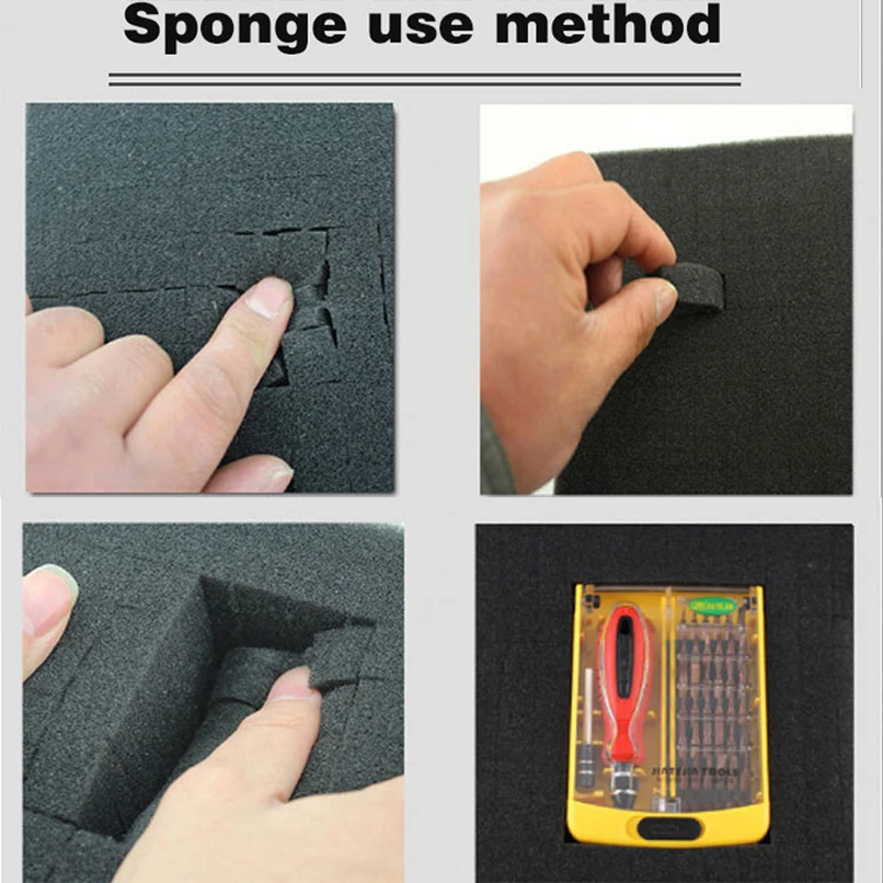 2pcs easy cutting pick pluck foam for tool box,without hard plastic case high impact plastic hard case with pick pluck foam