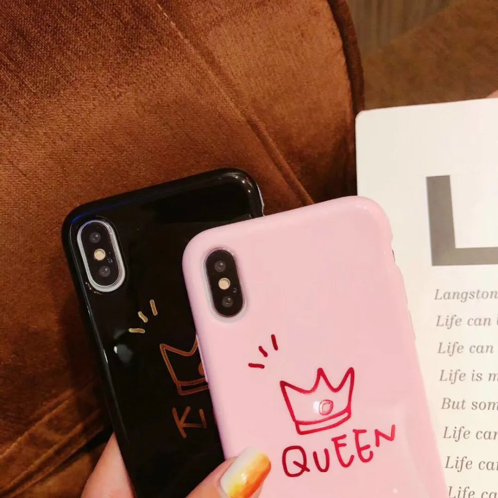 VIVIAUG глянцевый Корона чехол для телефона iPhone 6 6s плюс письмо KING задняя крышка