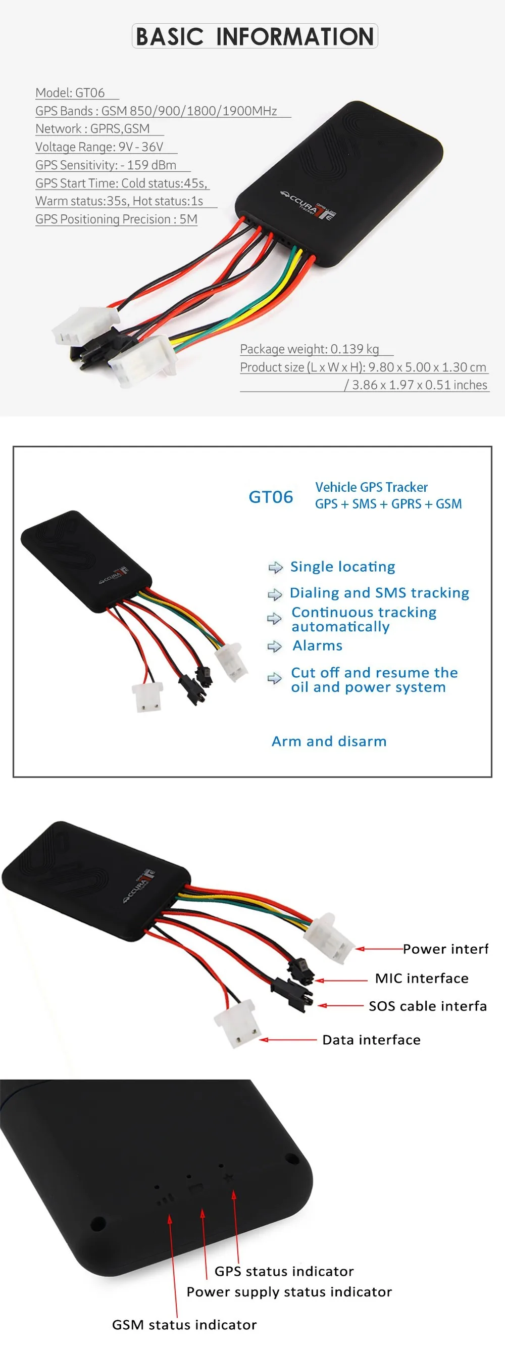 Gps трекер gps отслеживания! Мини Автомобильный gps-трекер GT06 с отключением топлива/остановкой двигателя/GSM SIM сигнализация без коробки