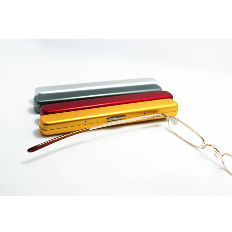 Очки для чтения в металлической оправе мужчин и женщин ультралегкие с чехлом |