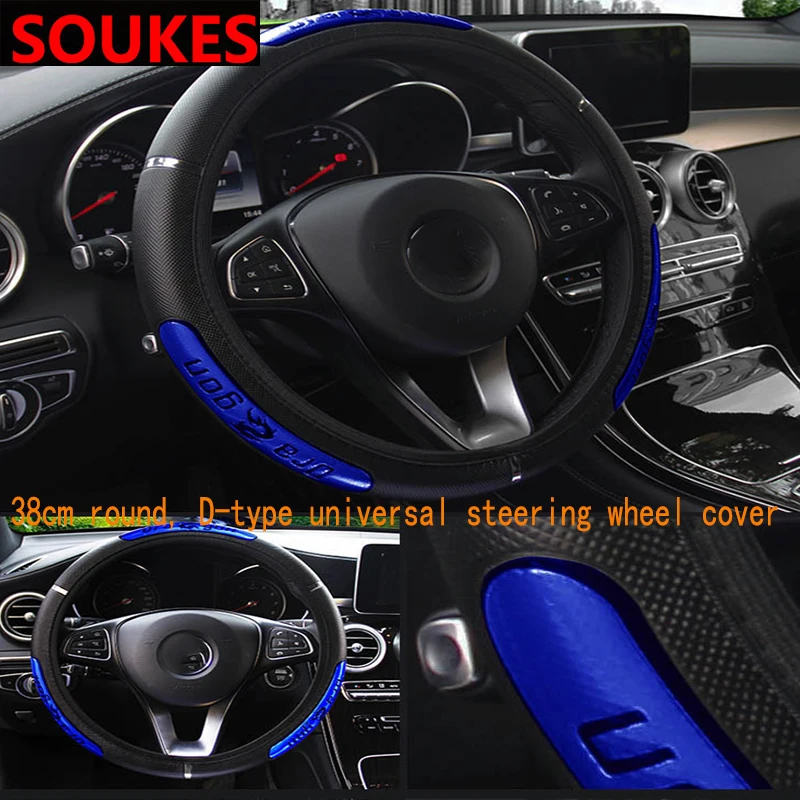 

36-40CM Leather Automobiles Car Steering Wheel Covers For Volkswagen VW Polo Passat B5 B6 CC Golf 4 5 6 7 Touran T5 Tiguan Bora
