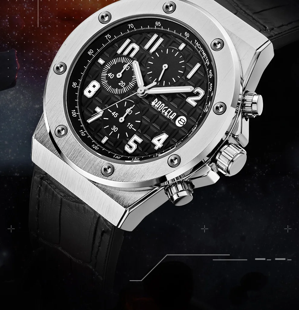 BAOGELA Homme Nouveau кварцевый браслет Montres, Chronographe, дизайнерский, светящийся, мужской, Cuir браслет, Relog