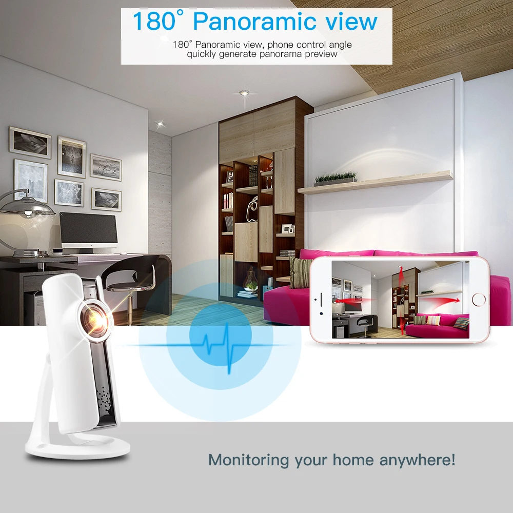 Woaser WI FI IP Камера 720 P VR HD H.264 Smart 1.44 мм Fisheye панорамный сети наблюдения домашней