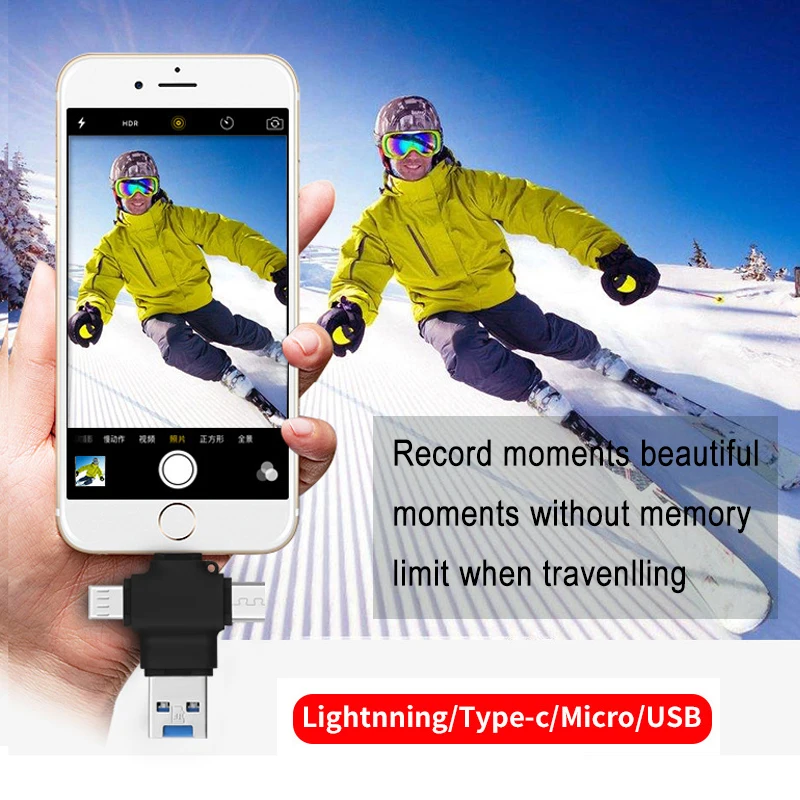 4 в 1 мульти OTG Тип C мобильный телефон USB флэш-накопитель 3,0 Для Apple Android Тип C USB 3,0 16 ГБ 32 ГБ 64 ГБ 128 ГБ флэш-памяти