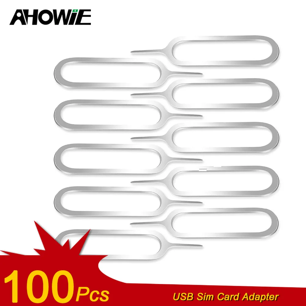 Ahowie 100PCS USB Sim Card Adapter For Huawei Mate 20 Pro P20 X Tray Open Samsung S9 S8 Plus Iphone 8 Ejector Pin |