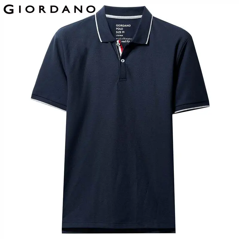 Giordano Футболка Polo slim fit с боковыми разрезами на талии выполнена в нескольких