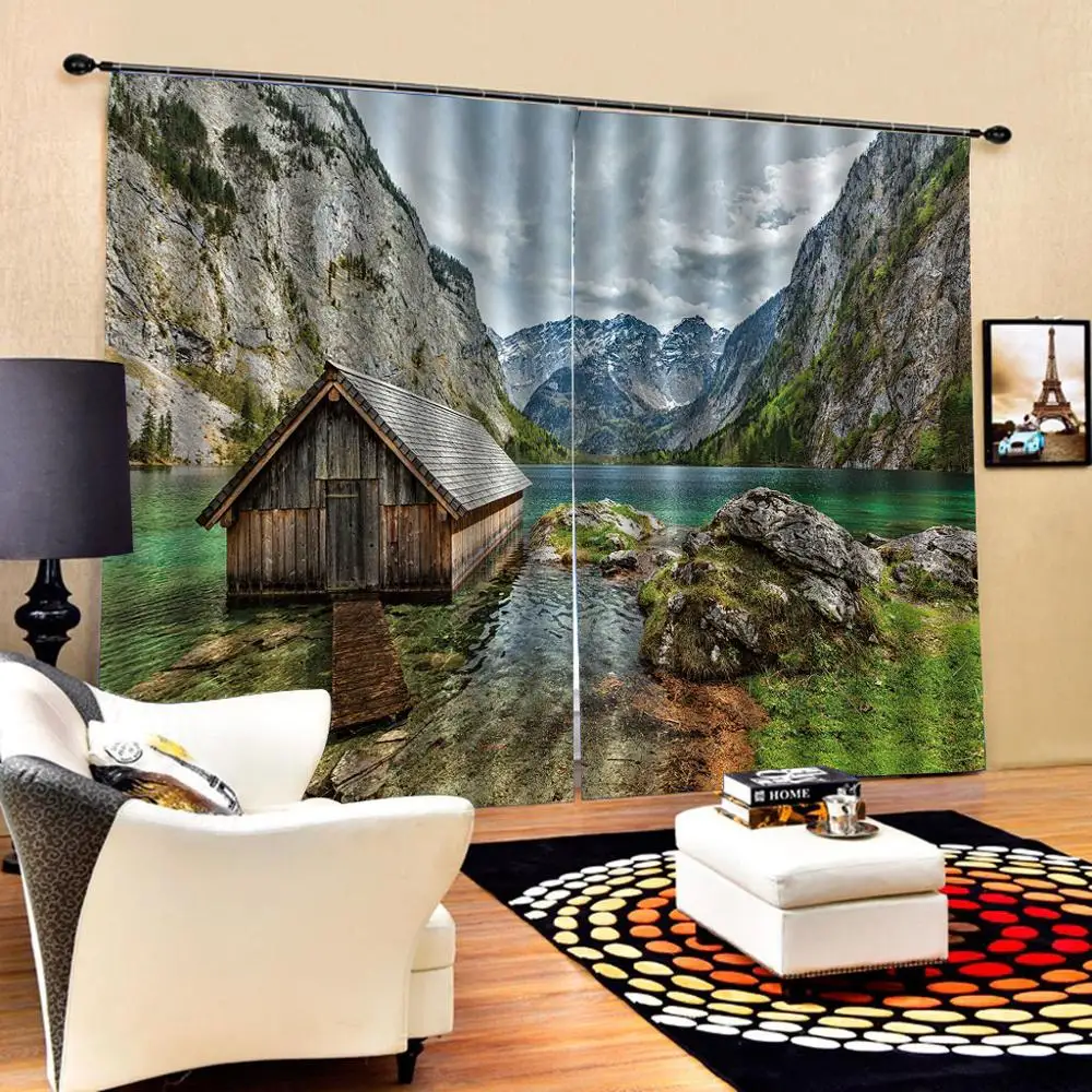 

Curtain office Bedroom 3D Window Curtain Luxury living room decorate Cortina nature scenery curtains landscape curtain