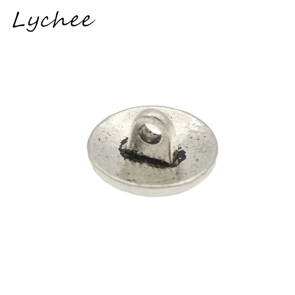 Lychee 10 шт. античные серебряные металлические пуговицы с хвостовиком из дерева