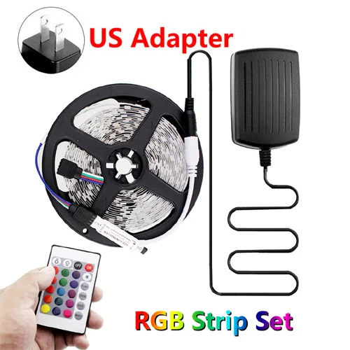 RGB Strip Set - US Rgb Светодиодная лента Водонепроницаемая 12 В лента 60 светодиодов/м Smd 2835 Rgb Светодиодная лента Тира светодиодная Rgb лента Ledstrip 12 В - Испускаемый цвет: RGB Strip Set - US